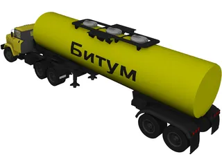 KrAZ 63221 with AB-22 Tanker Trailer 3D Model preview