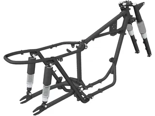Triumph T120 Motorcycle Frame (1968) 3D Model preview