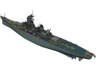 USS New Jersey 3D Model preview