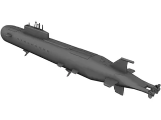 K-141 Submarine 3D Model preview