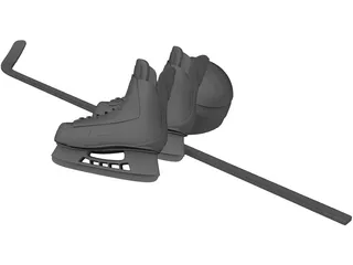 Hockey Equipment 3D Model preview