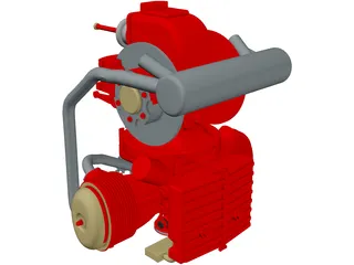 2CV Engine 3D Model preview