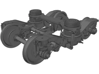 Train Bogie Y32 3D Model preview