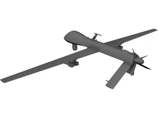 MQ-1B Predator Aircraft OAV 3D Model preview