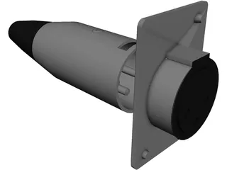 XLR Male Plug and Female Socket 3D Model preview