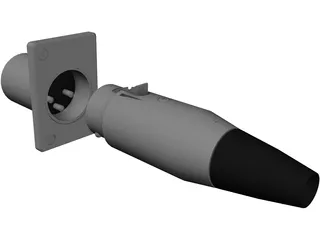 XLR Female Plug and Male Socket 3D Model preview
