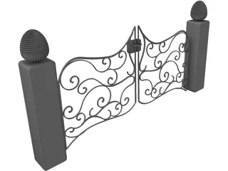 Art Noveau Gate 3D Model preview