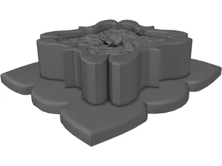 Oriental Fantasy Fountain 3D Model preview
