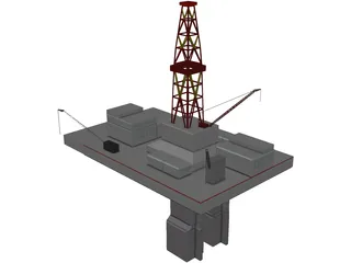 Oil Platform 3D Model preview