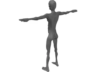 Old Skinny Man 3D Model preview