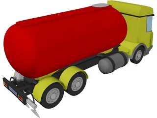 DAF Tanker Straight Truck 3D Model preview