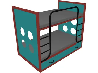 Kids Bed Baby 3D Model preview