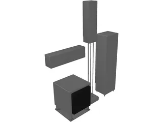 Home Cinema Set Pioneer 3D Model preview