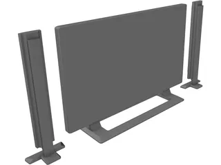 Fujitsu PlasmaVision TV 3D Model preview