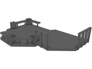 Custom Wood Deck 3D Model preview