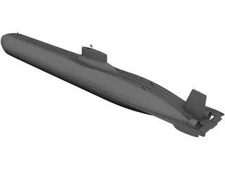 Typhoon Class (Type 941) Submarine 3D Model preview