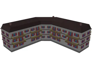 Apartment Building 3D Model preview