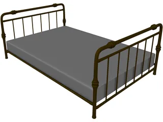 Bronze Bed 3D Model preview