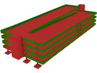 Spiral Style Multi Story Car Park 3D Model preview