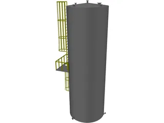 Tank, Vertical, UL 142, 29600 gallons 3D Model preview