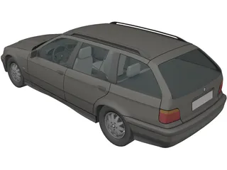 BMW 325i Touring (1995) 3D Model preview