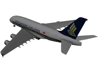 Airbus A380-800 3D Model preview