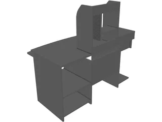 Computer Desk 3D Model preview