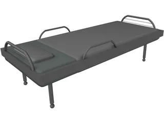 Hospital Bed 3D Model preview