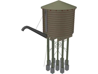 Water Tower 3D Model preview