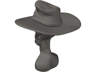 Cowboy Head 3D Model preview