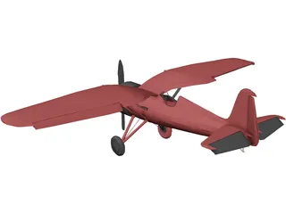 PZL P.11C 3D Model preview