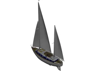 Sailboat 3D Model preview
