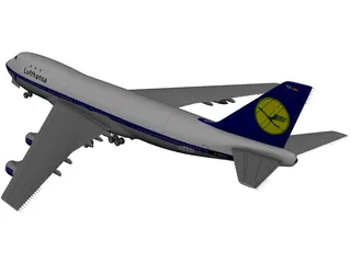 Boeing 747-400 Lufthansa 3D Model preview