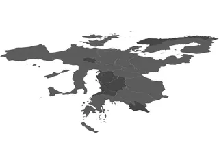 European Union Map 3D Model preview