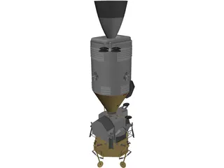 Apollo Pack Service + LEM 3D Model preview