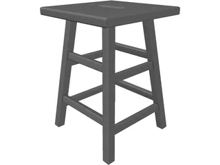 Museum Stool 3D Model preview