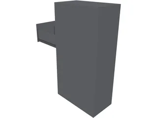 Metal File Cabinet 3D Model preview