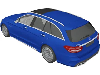 Mercedes-Benz C63 AMG W205 Estate (2015) 3D Model preview