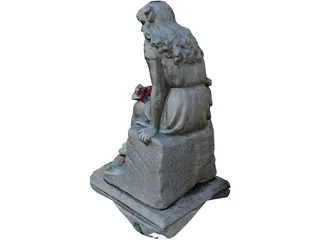 Girl Statue 3D Model preview