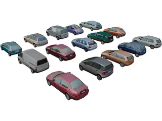 Collection of Cars 3D Model preview