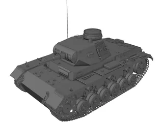 Panzer III 3D Model preview