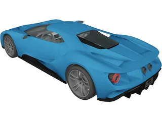 Ford GT (2017) 3D Model preview
