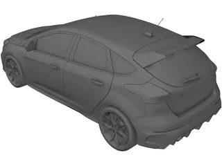 Ford Focus RS (2016) 3D Model preview