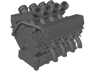 Ford 6L V8 Motor 3D Model preview