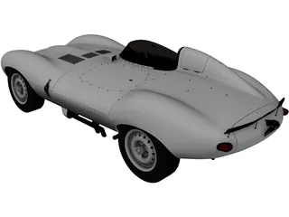 Jaguar D-Type (1956) 3D Model preview