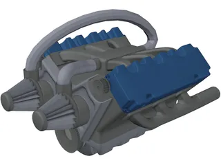 V6 Engine 3D Model preview