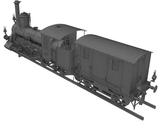 Train Locomotive 3D Model preview