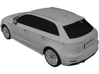 Audi A3 Hatchback (2017) 3D Model preview