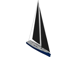 Sailboat 3D Model preview