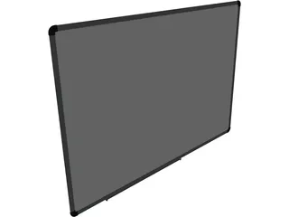 Whiteboard with Pen 3D Model preview